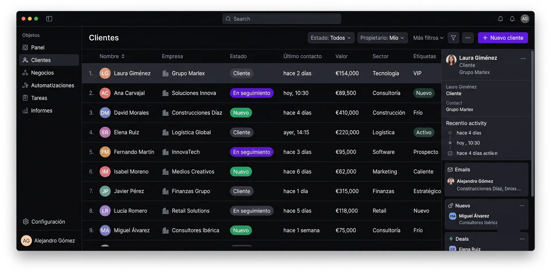 Automatización & CRM — QuantiX AI