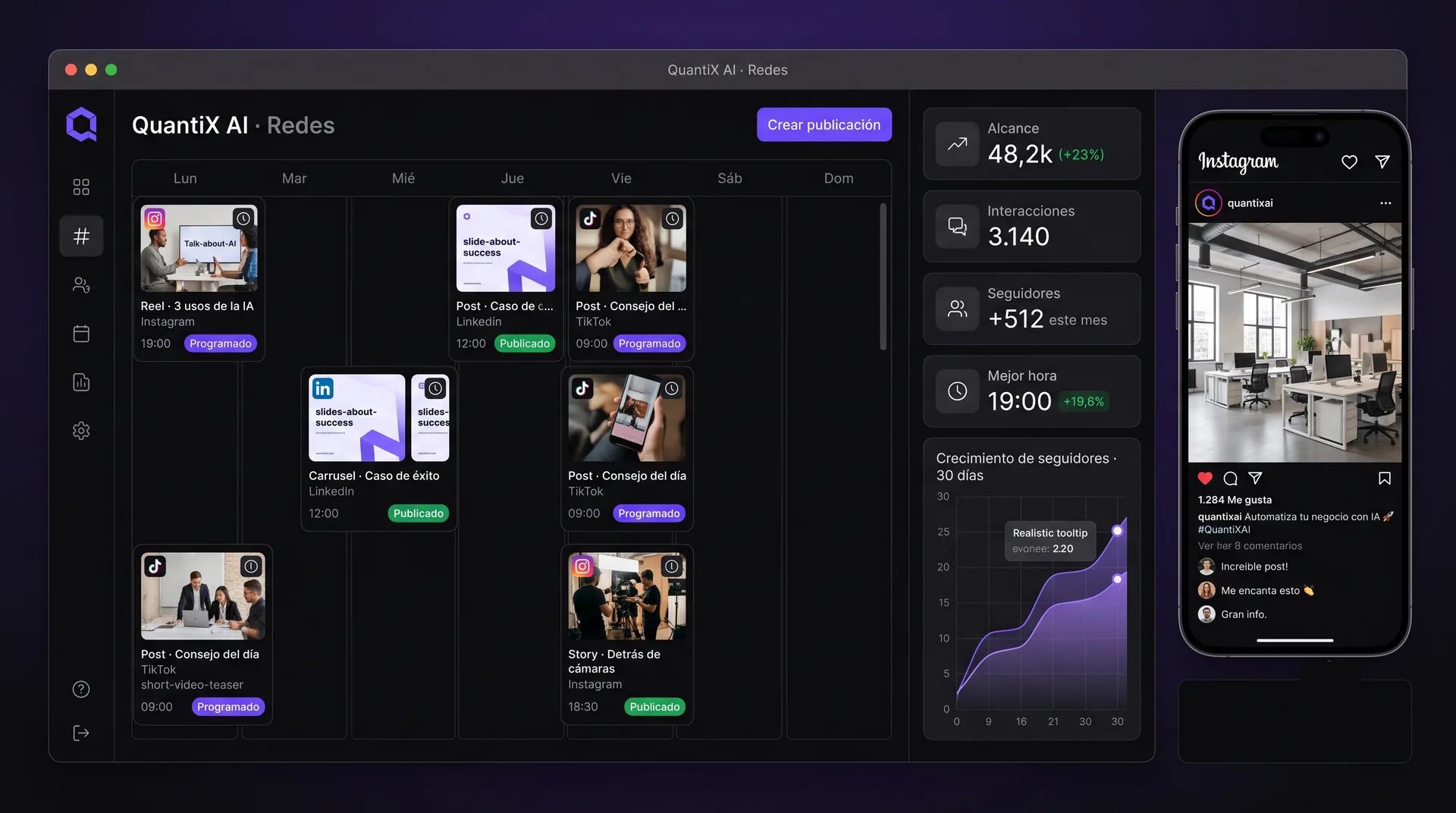 Contenido & Redes — QuantiX AI